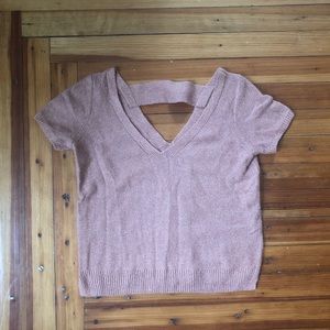 XS Madewell Dusty Pink Short Sleeve Sweater
